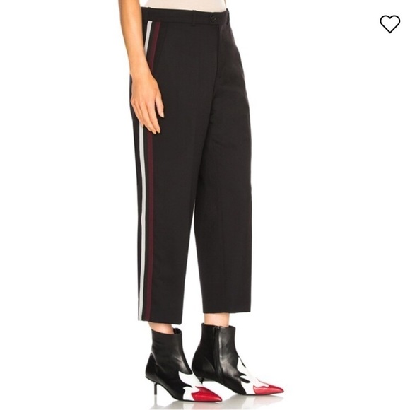 ADAPTATION Red Wool Metallic Side Striped Tailored Trousers Pants Size 24 NWOT - Picture 14 of 16